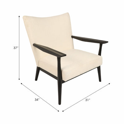 33" Cardoso Accent Chair, White/black - Al Rugaib Furniture