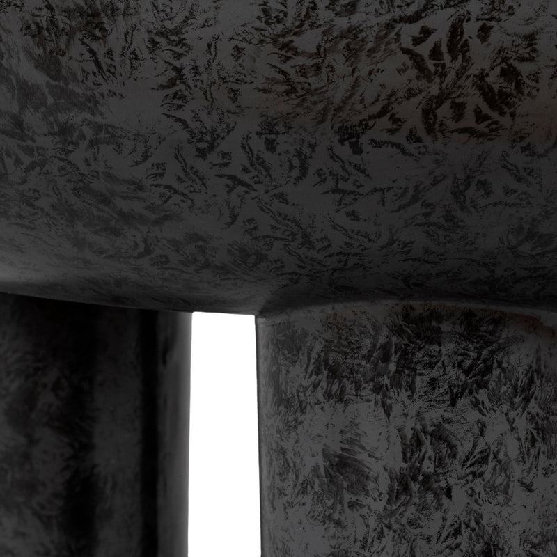 33" Chunky Leg Coffee Table Marble Top, White/blk - Al Rugaib Furniture