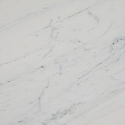 33" Chunky Leg Coffee Table Marble Top, White/blk - Al Rugaib Furniture