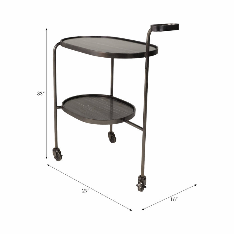 33" Francois Marble Bar Cart - Al Rugaib Furniture