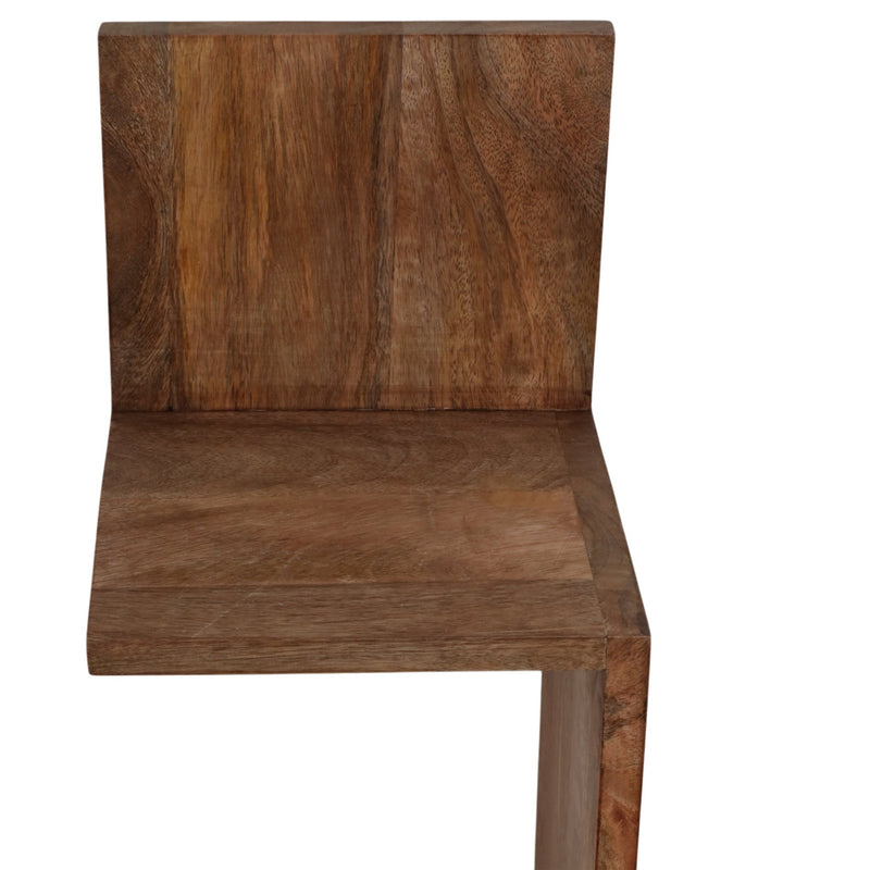 33" MANGO ZIG ZAG CORNER WALL SHELF, BROWN - Al Rugaib Furniture