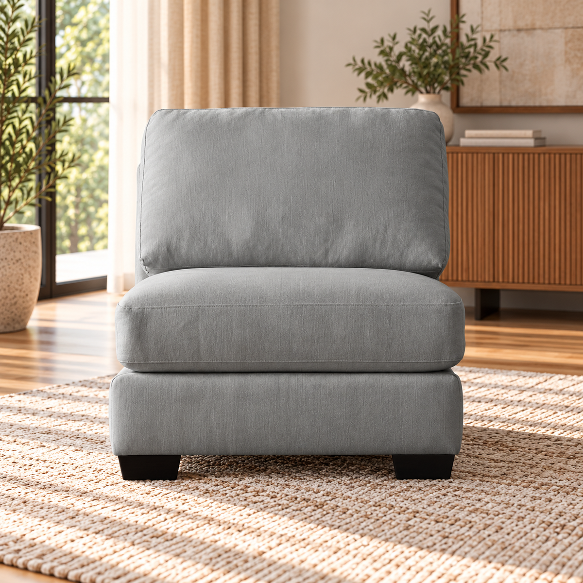 Scott Blue Armless Chair