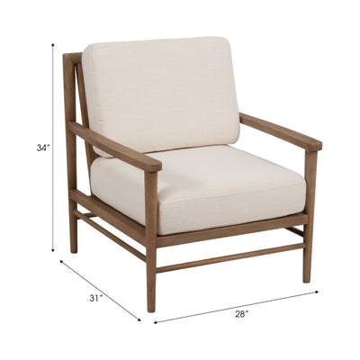 34" Exuma Accent Chair, Ivory - Al Rugaib Furniture