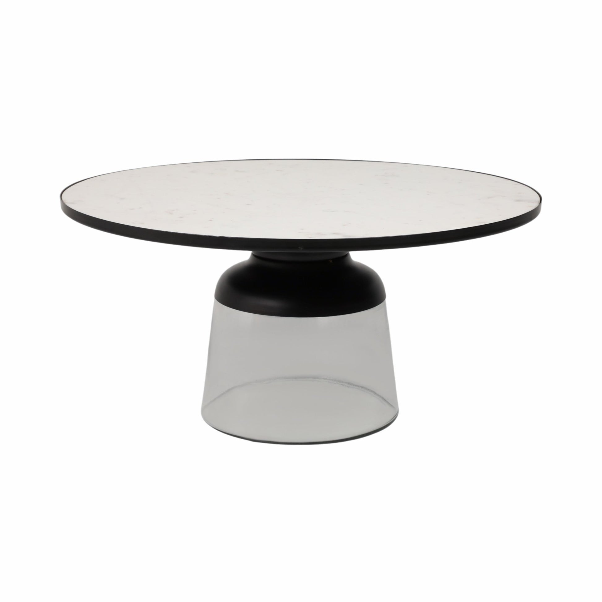 34" Glass Coffee Table Marble Top, White/clear, Kd Coffee Tables| Sagebrook Home