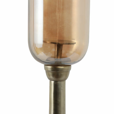 34" Illum Small Gold Glass Candle Hurricane - Al Rugaib Furniture