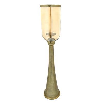 34" Illum Small Gold Glass Candle Hurricane - Al Rugaib Furniture