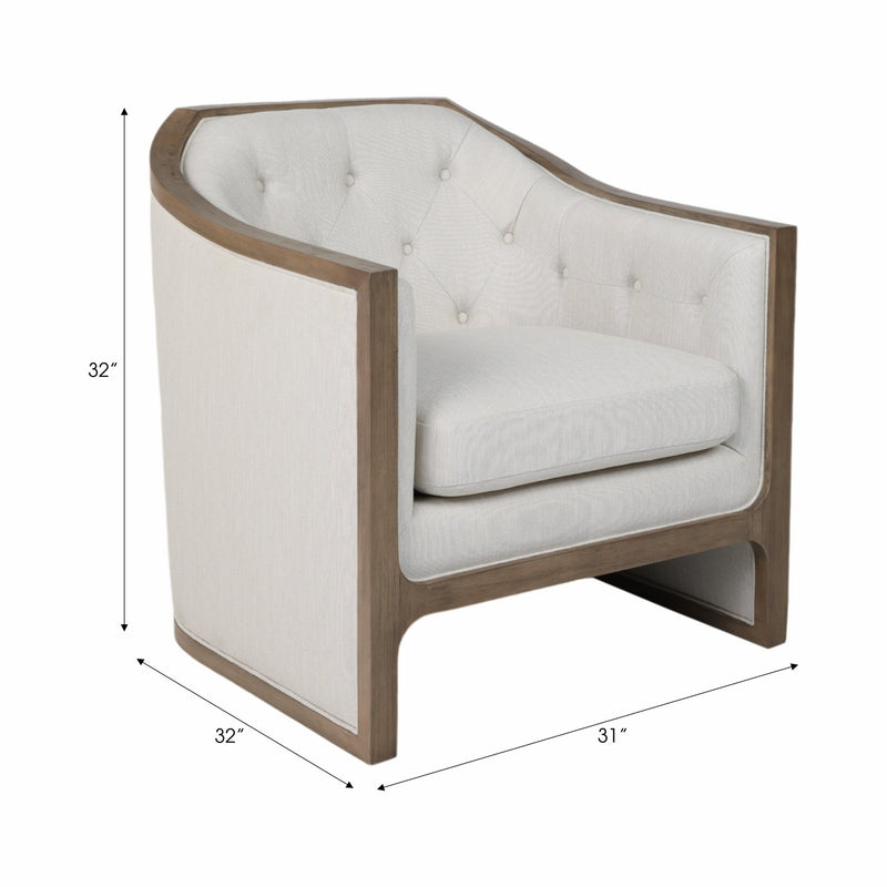 34" Mercier Accent Chair, Gray - Al Rugaib Furniture