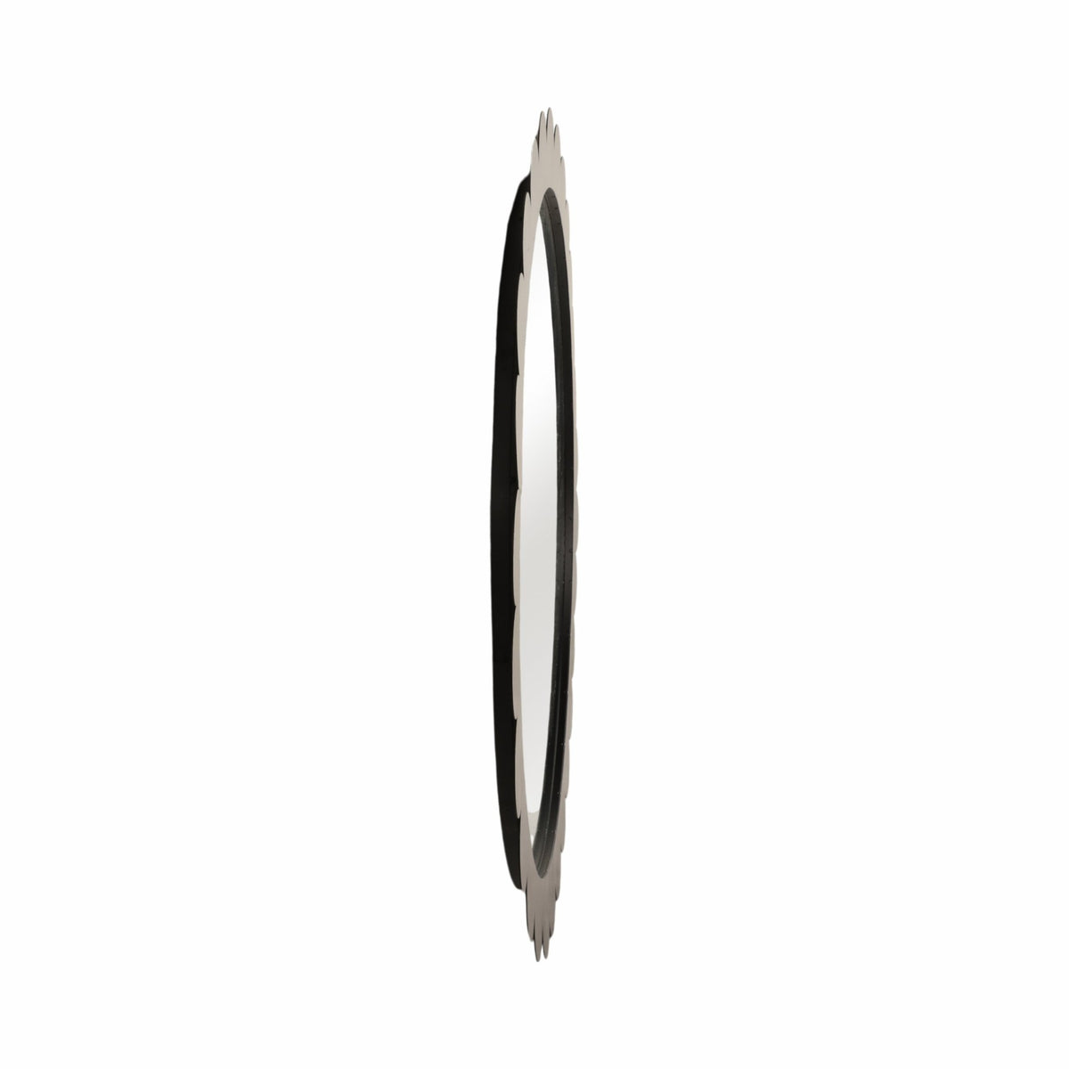 34" Scallop Border Mirror, Black Wall Shelf| Sagebrook Home