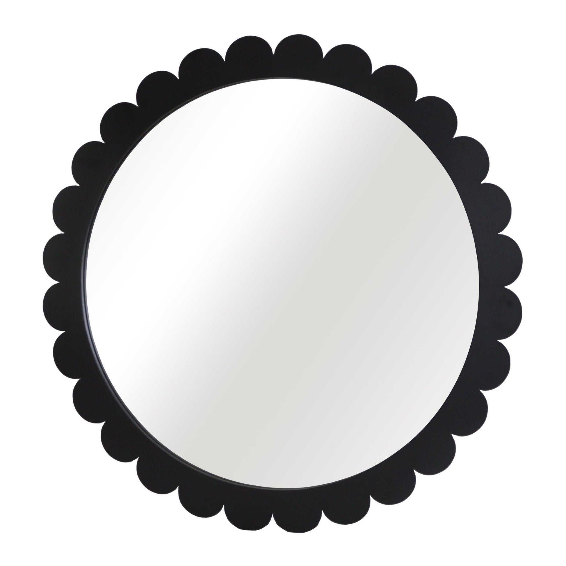34" Scallop Border Mirror, Black Wall Shelf| Sagebrook Home