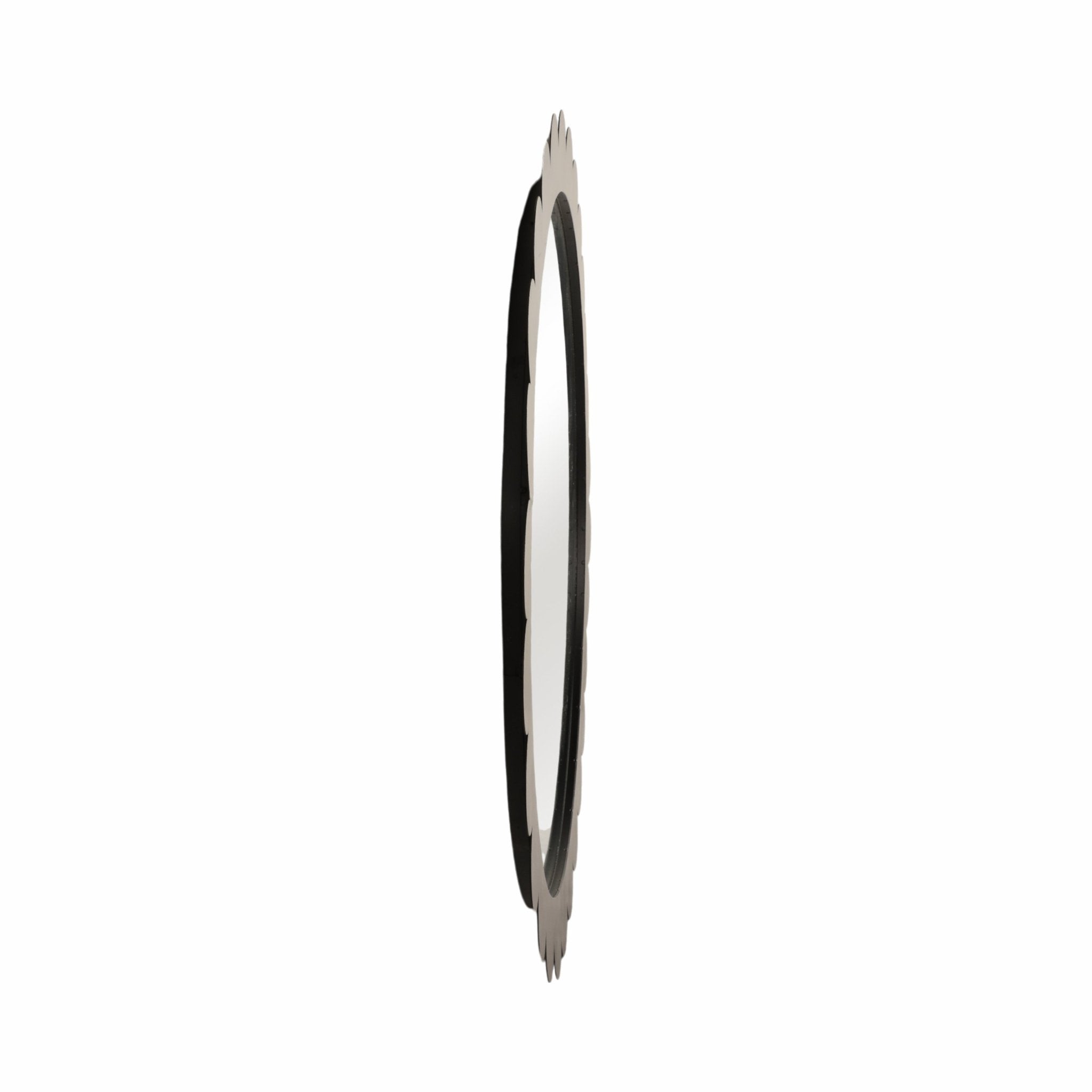 34" Scallop Border Mirror, Black Wall Shelf| Sagebrook Home