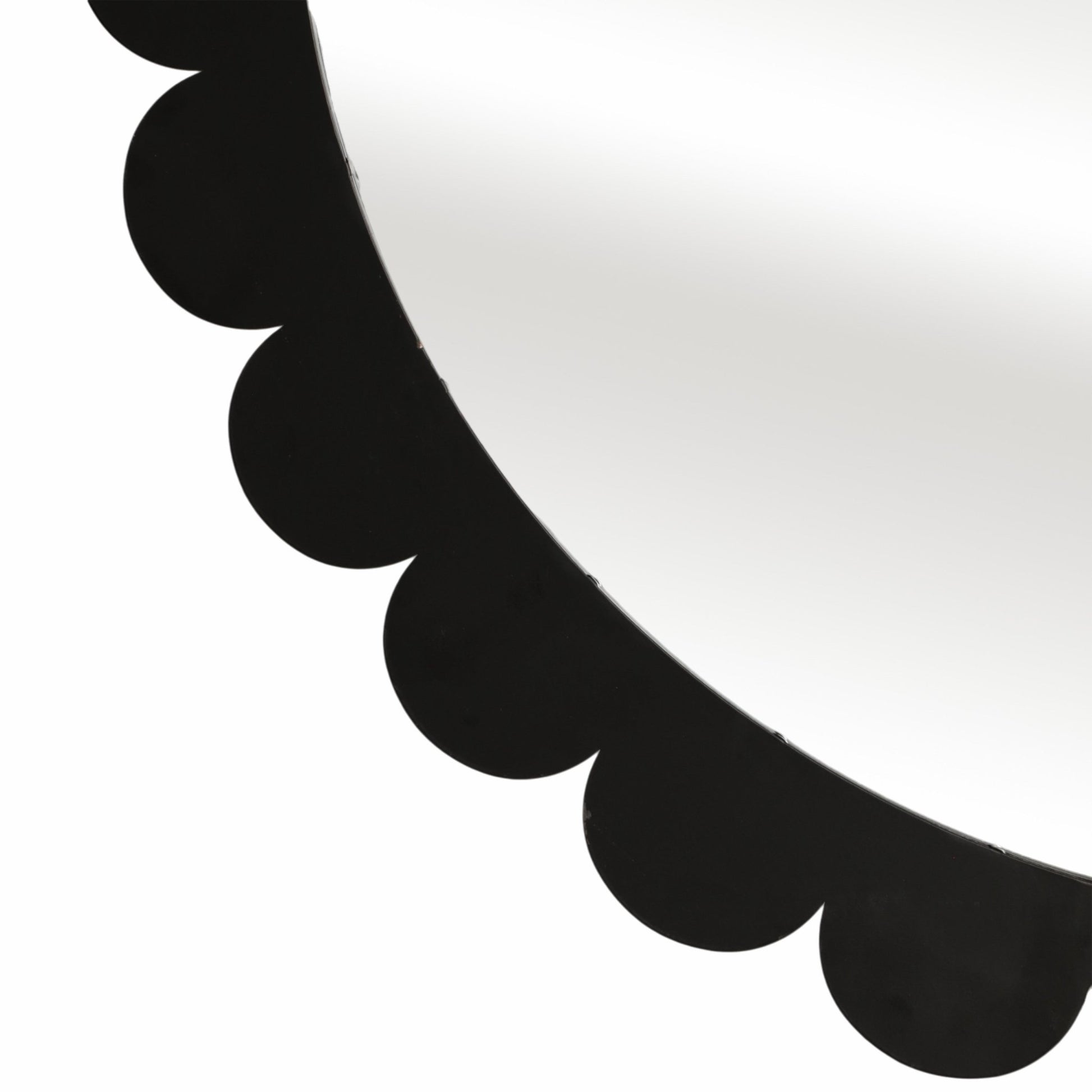 34" Scallop Border Mirror, Black Wall Shelf| Sagebrook Home