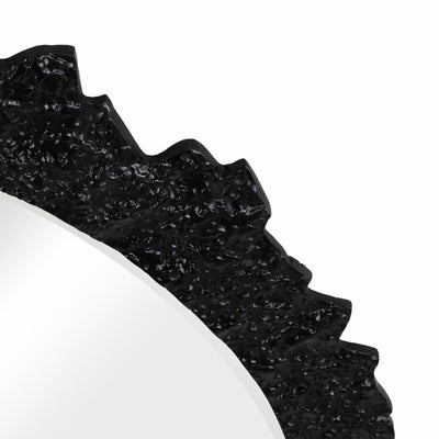 35" Eron Metal Wall Mirror, Black - Al Rugaib Furniture