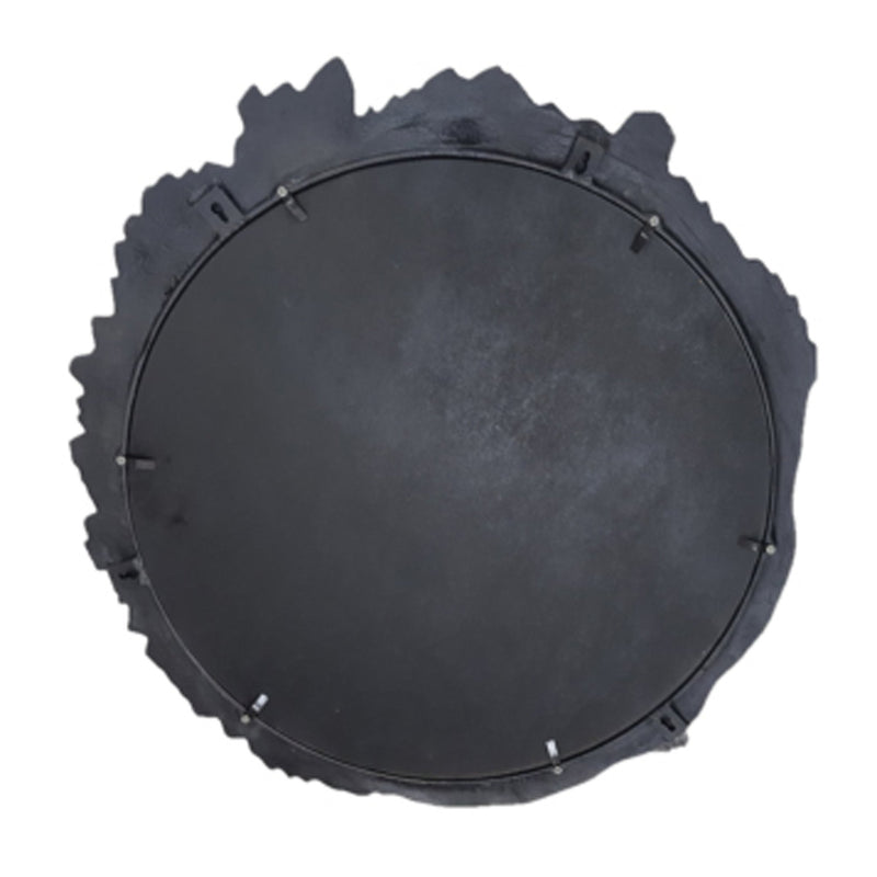 35" Eron Metal Wall Mirror, Black - Al Rugaib Furniture