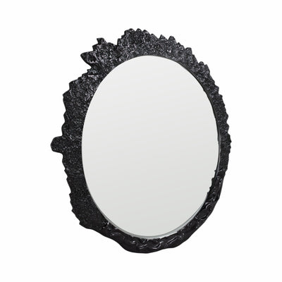 35" Eron Metal Wall Mirror, Black - Al Rugaib Furniture