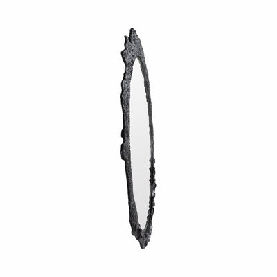 35" Eron Metal Wall Mirror, Black - Al Rugaib Furniture