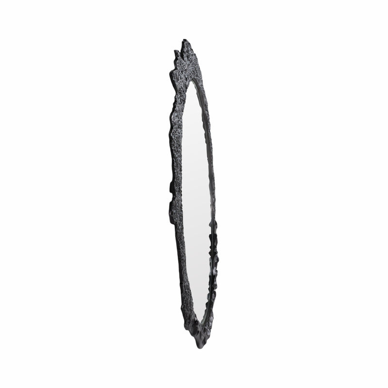 35" Eron Metal Wall Mirror, Black - Al Rugaib Furniture