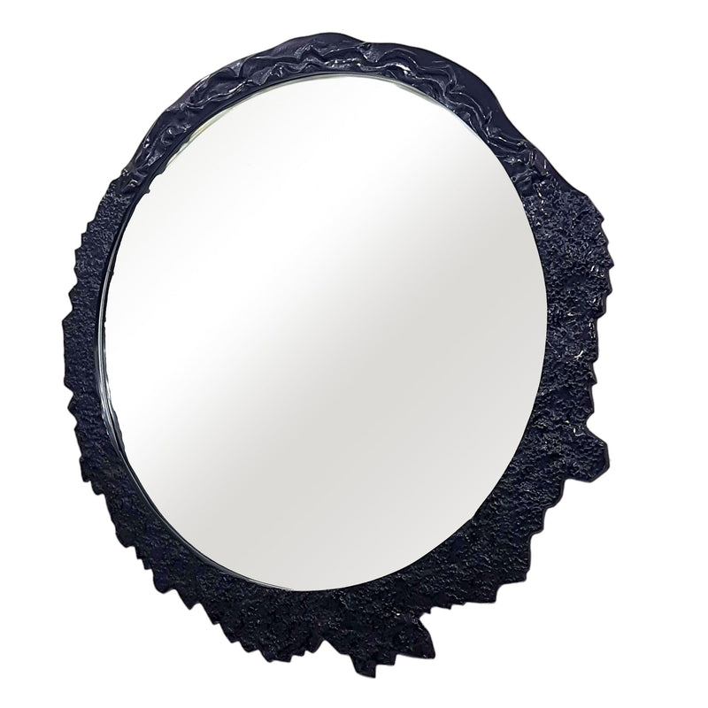 35" Eron Metal Wall Mirror, Black - Al Rugaib Furniture