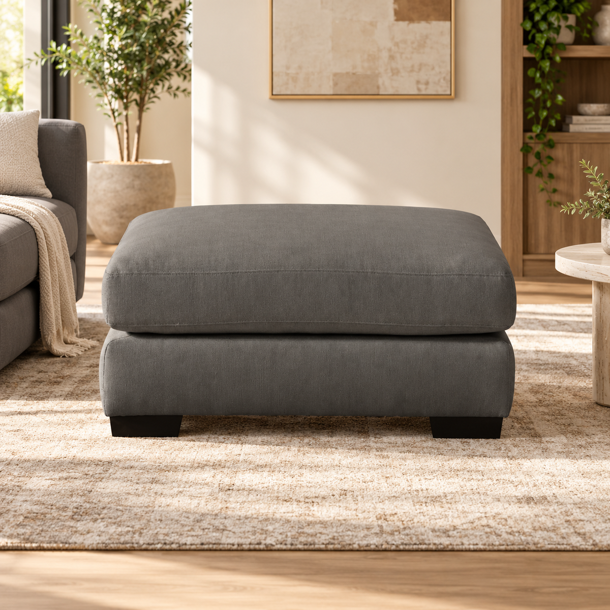 Scott Dark Grey Ottoman