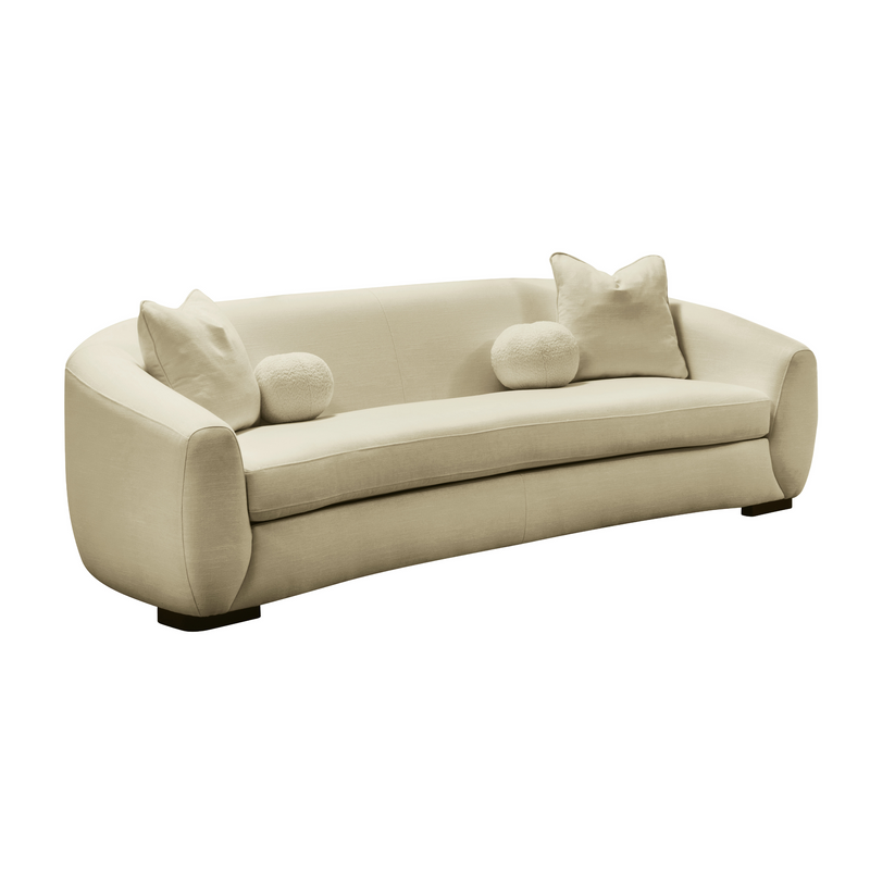 Boucle Linen 3 Seater Sofa