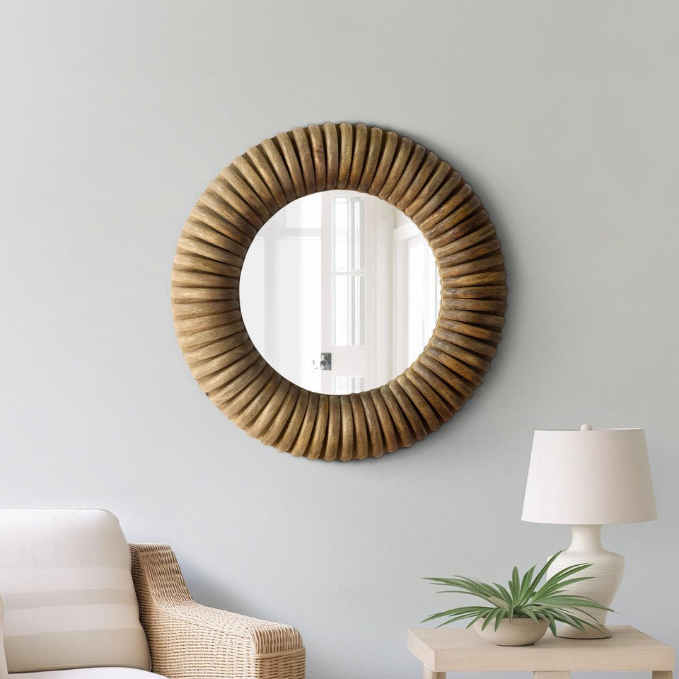 36" CHASTAIN CARVED WOOD WALL MIRROR Mirrors| Sagebrook Home