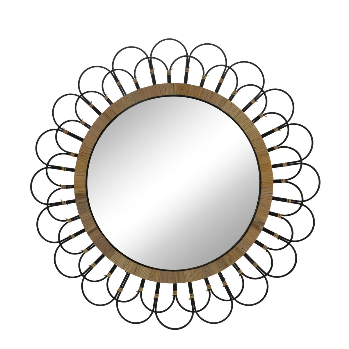 36" DAISY WALL MIRROR, BLACK Mirrors| Sagebrook Home
