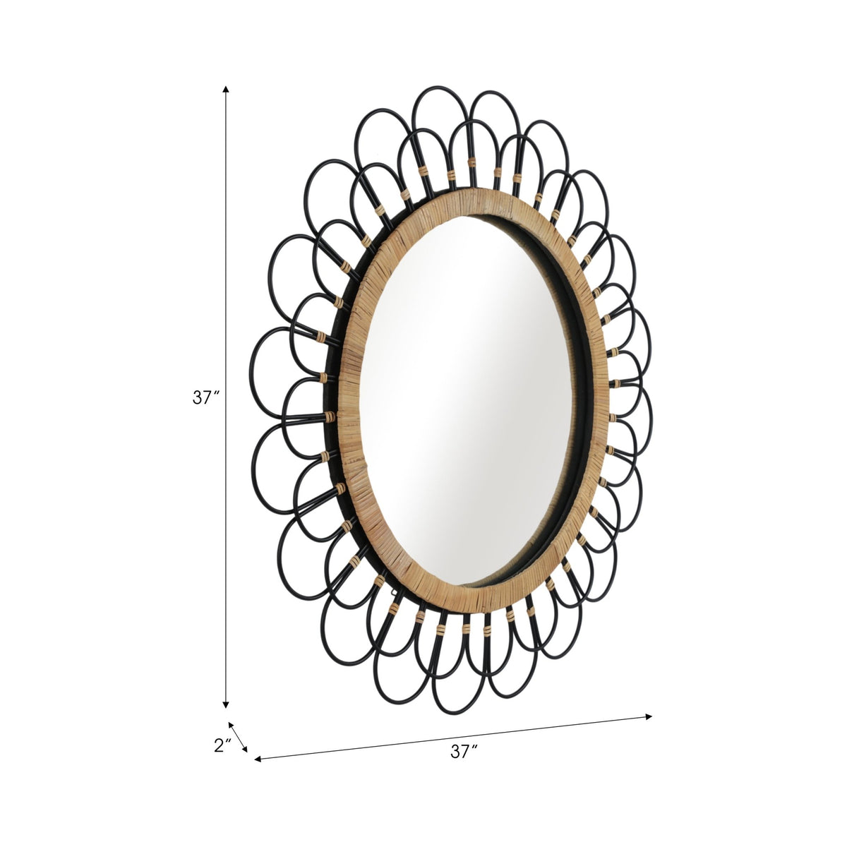 36" DAISY WALL MIRROR, BLACK Mirrors| Sagebrook Home
