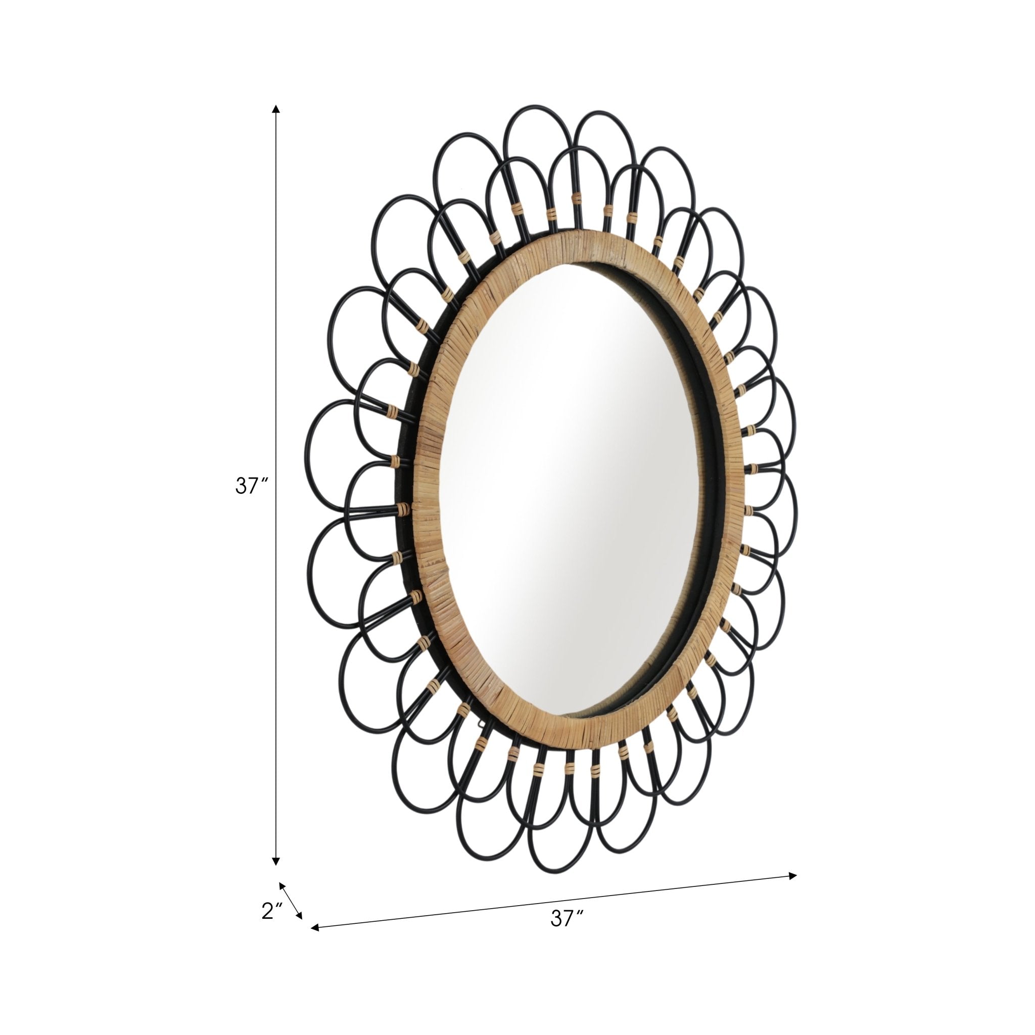 36" DAISY WALL MIRROR, BLACK Mirrors| Sagebrook Home