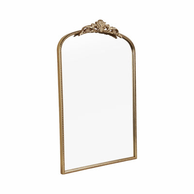 36" Fleur Applique Arch Mirror, Gold Wb - Al Rugaib Furniture
