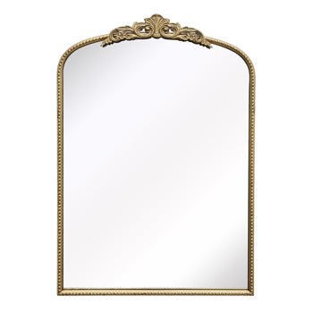 36" Fleur Applique Arch Mirror, Gold Wb - Al Rugaib Furniture