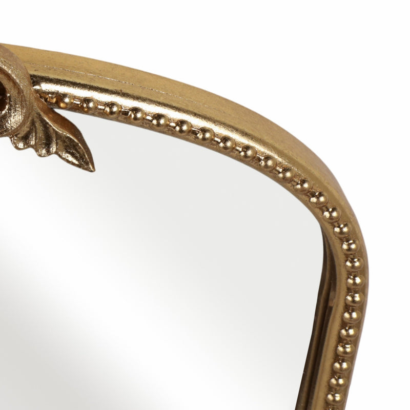 36" Fleur Applique Arch Mirror, Gold Wb - Al Rugaib Furniture