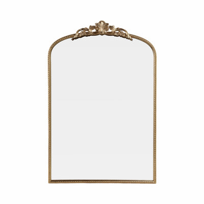 36" Fleur Applique Arch Mirror, Gold Wb - Al Rugaib Furniture