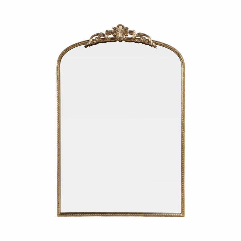 36" Fleur Applique Arch Mirror, Gold Wb - Al Rugaib Furniture