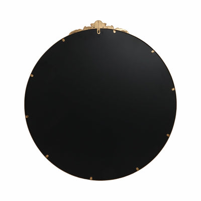 36" Fleur Applique Round Mirror, Gold Wb - Al Rugaib Furniture