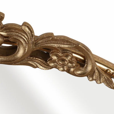 36" Fleur Applique Round Mirror, Gold Wb - Al Rugaib Furniture