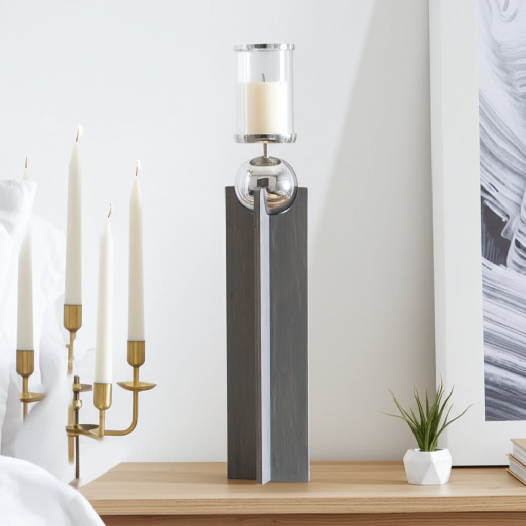 36" Idabel Small Wood Candle Holder Candle Holders| Sagebrook Home
