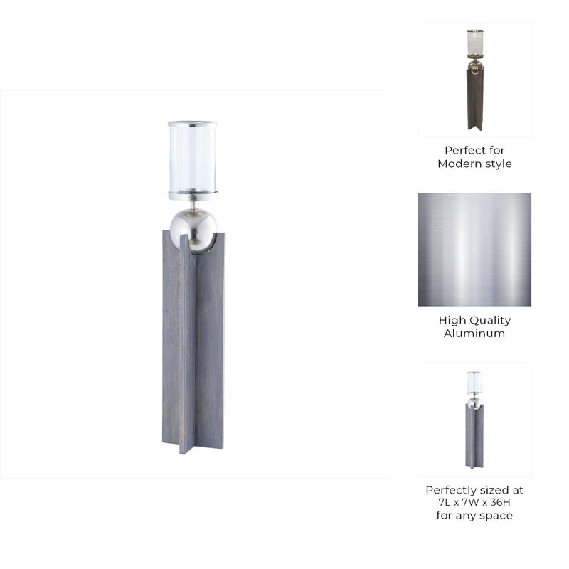 36" Idabel Small Wood Candle Holder - Al Rugaib Furniture