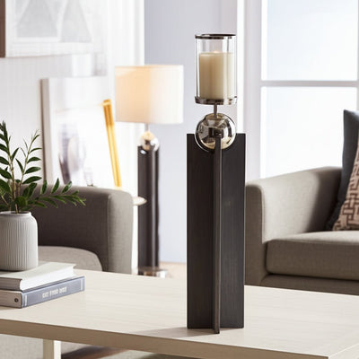 36" Idabel Small Wood Candle Holder - Al Rugaib Furniture