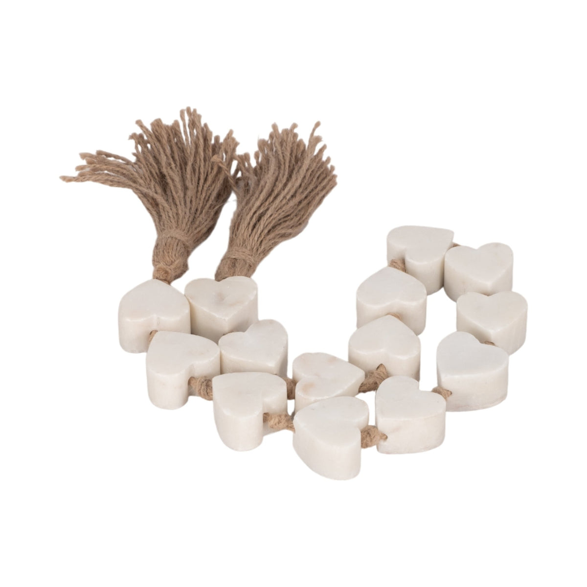 36" Marble Hearts Garland, White Table Decors| Sagebrook Home