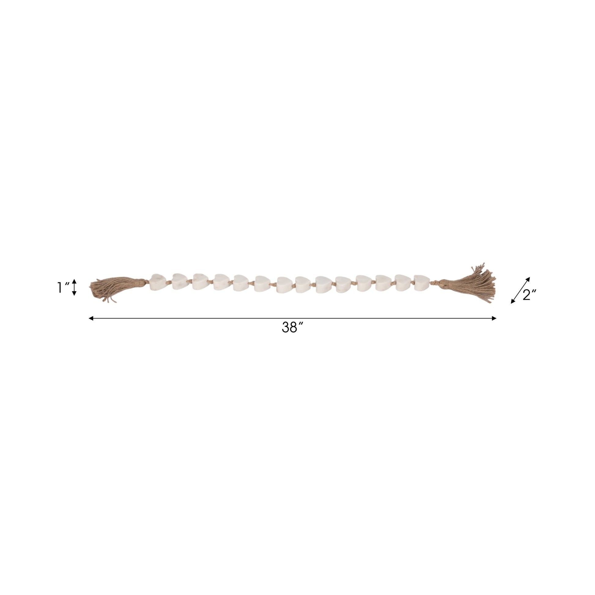 36" Marble Hearts Garland, White Table Decors| Sagebrook Home