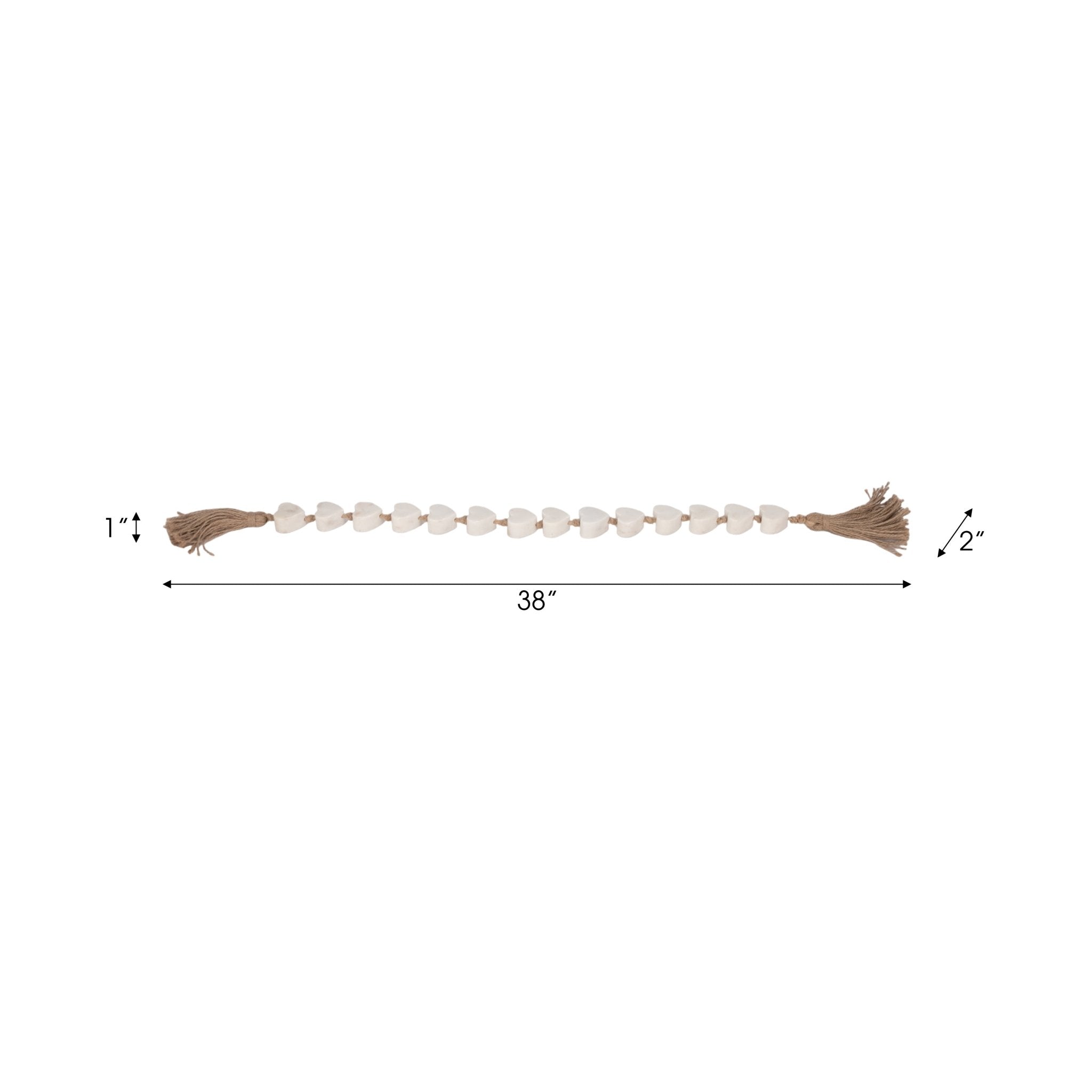 36" Marble Hearts Garland, White Table Decors| Sagebrook Home