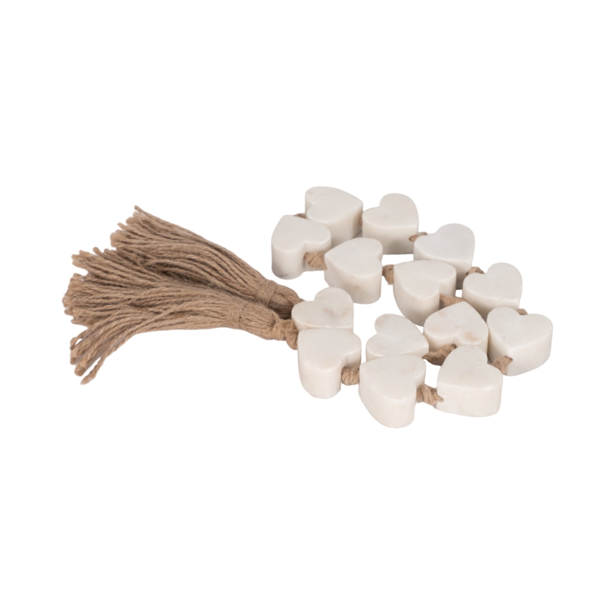36" Marble Hearts Garland, White Table Decors| Sagebrook Home