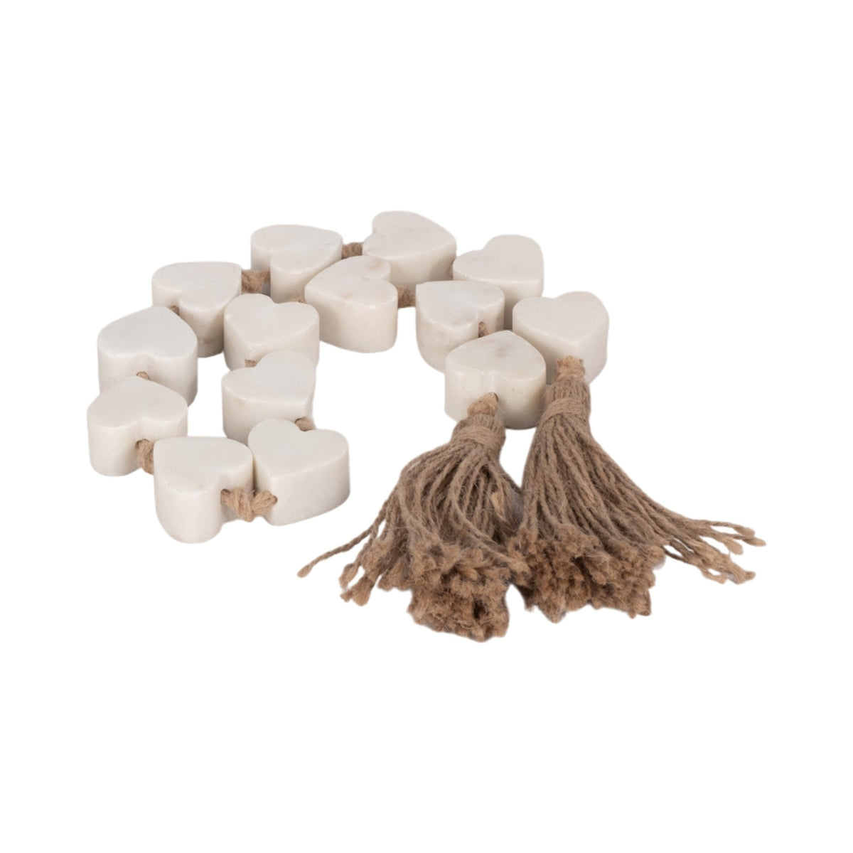 36" Marble Hearts Garland, White Table Decors| Sagebrook Home