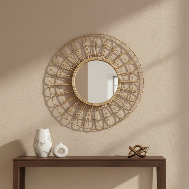 36" RATTAN MIRROR, NATURAL WB Mirrors| Sagebrook Home