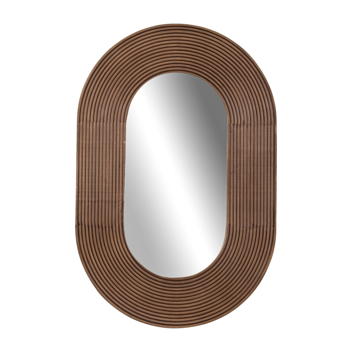 36" RIBBED OVAL MIRROR, WALNUT Mirrors| Sagebrook Home