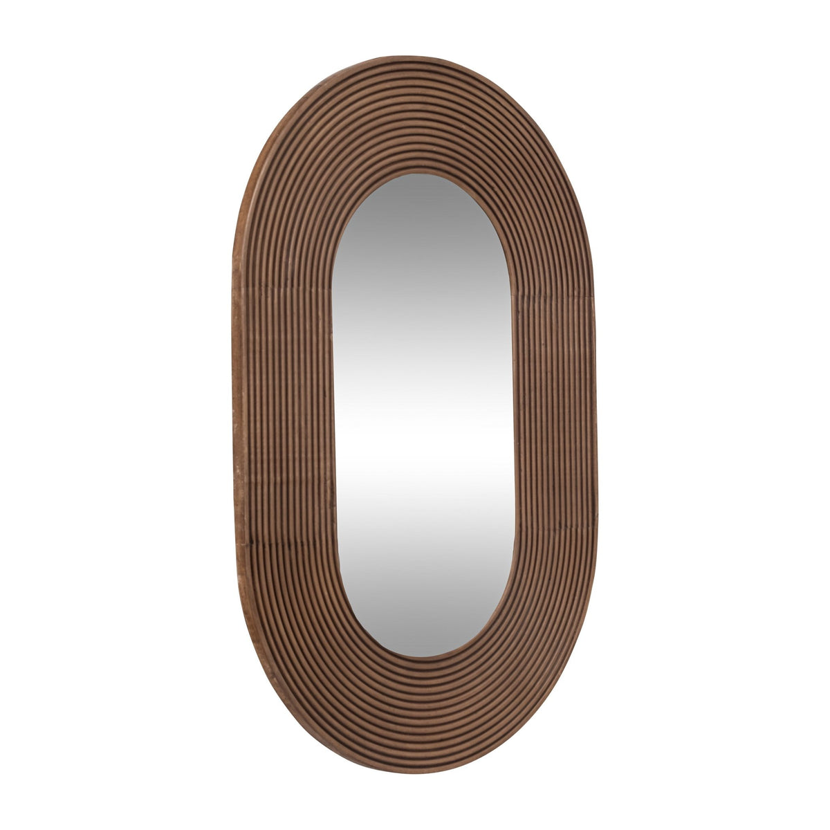 36" RIBBED OVAL MIRROR, WALNUT Mirrors| Sagebrook Home