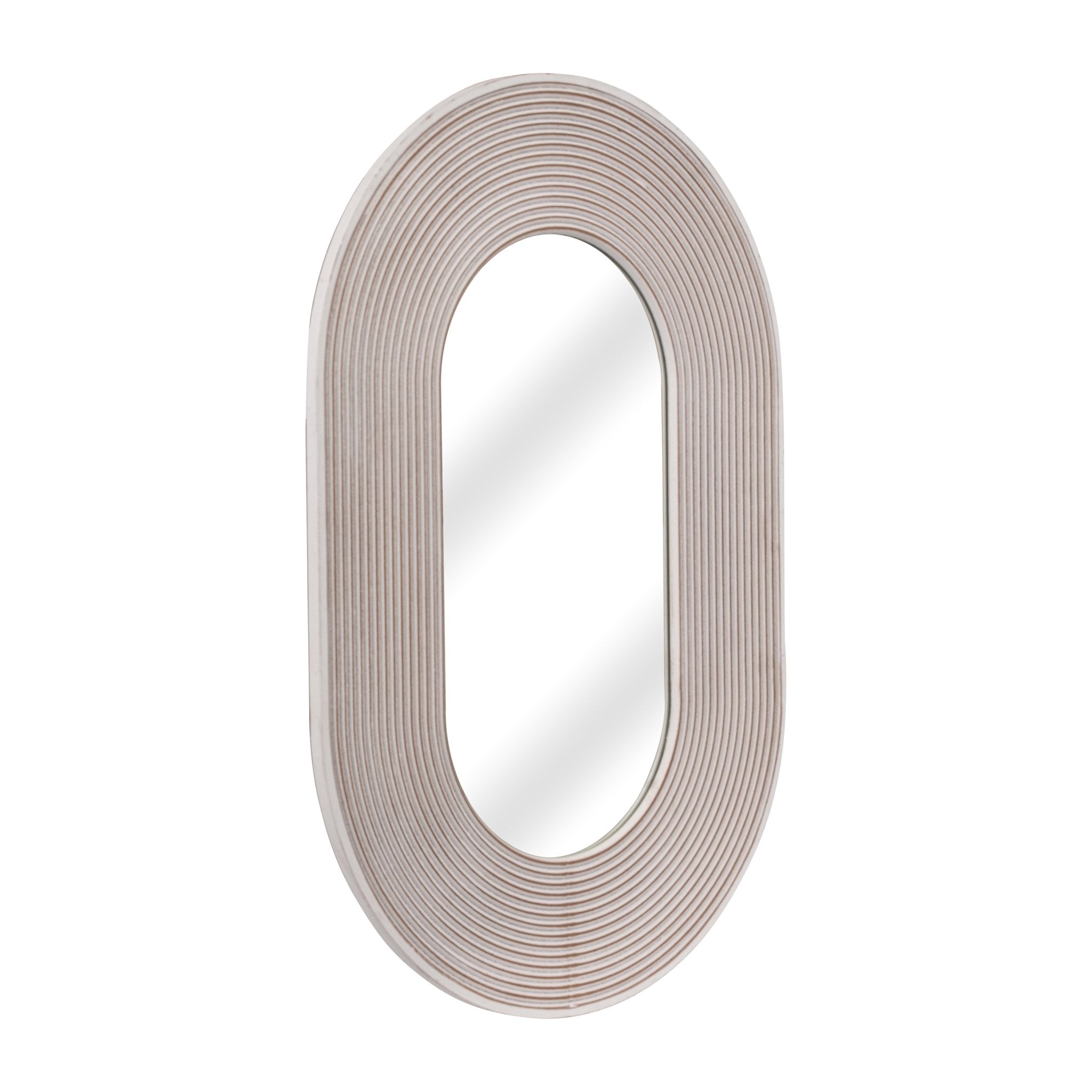 36" RIBBED OVAL MIRROR, WHITE ANTIQUE Mirrors| Sagebrook Home