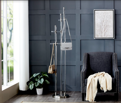 Clrear Acrylic Coat Rack Silver Metal