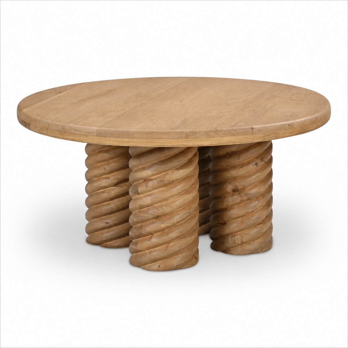 Treccia Round Coffee Table Oak