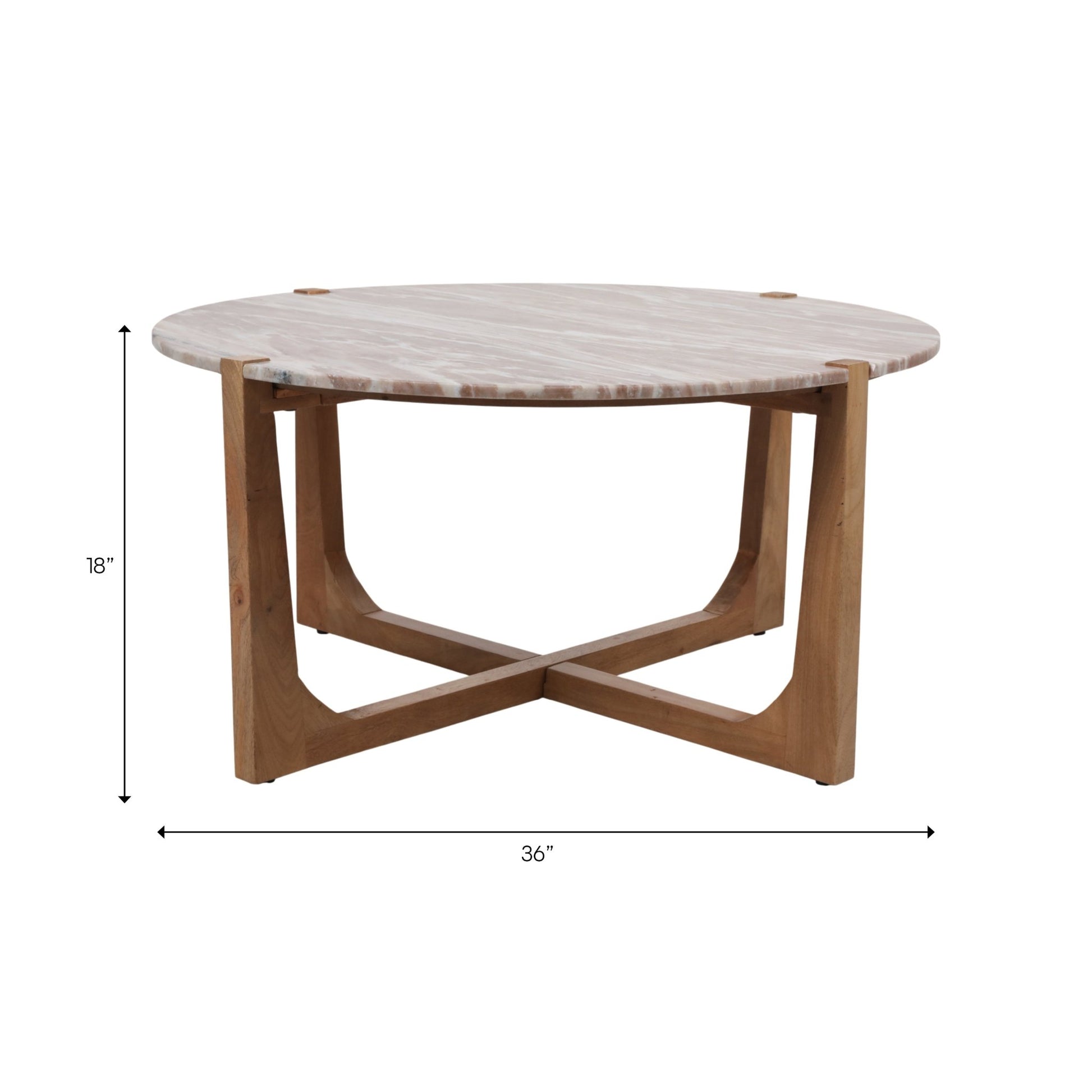 36x18" Modern Marble Top Coffee Table, Tan/brown Coffee Tables| Sagebrook Home