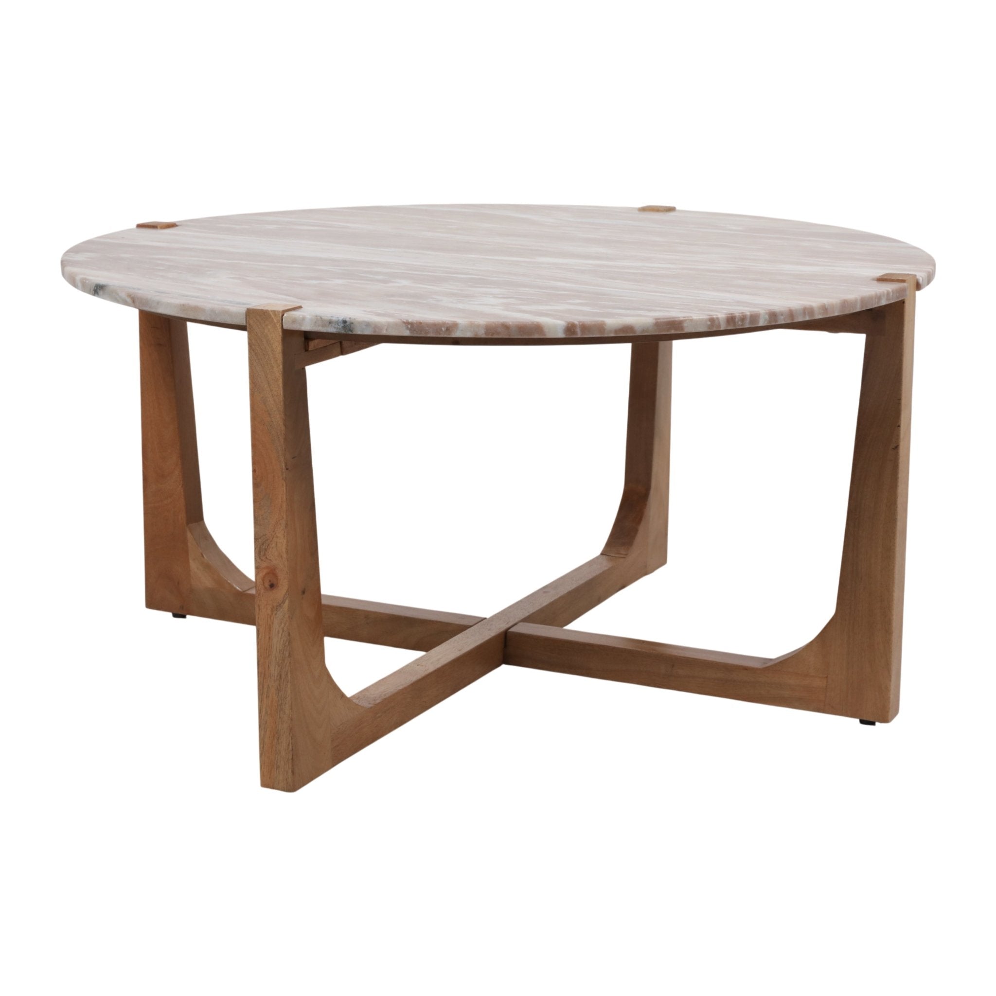 36x18" Modern Marble Top Coffee Table, Tan/brown Coffee Tables| Sagebrook Home